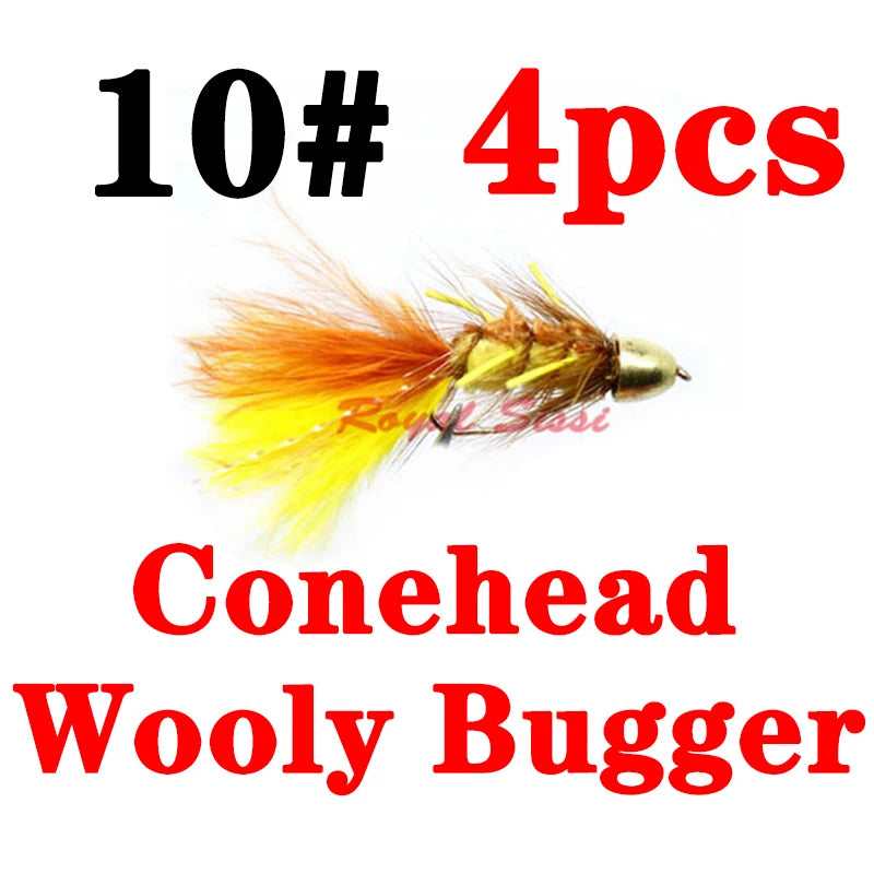 Persuader 4pcs/2pcs pack 8#10# freshwater fly fishing streamer flies imitating leech&minnow fish pattern streamers fishing baits