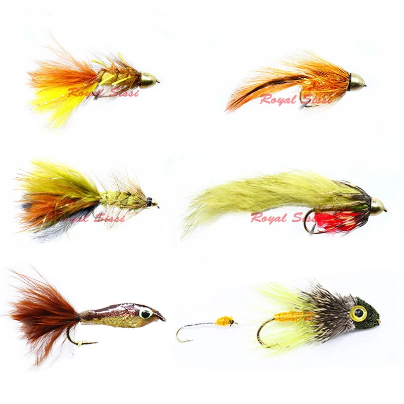 Persuader 4pcs/2pcs pack 8#10# freshwater fly fishing streamer flies imitating leech&minnow fish pattern streamers fishing baits