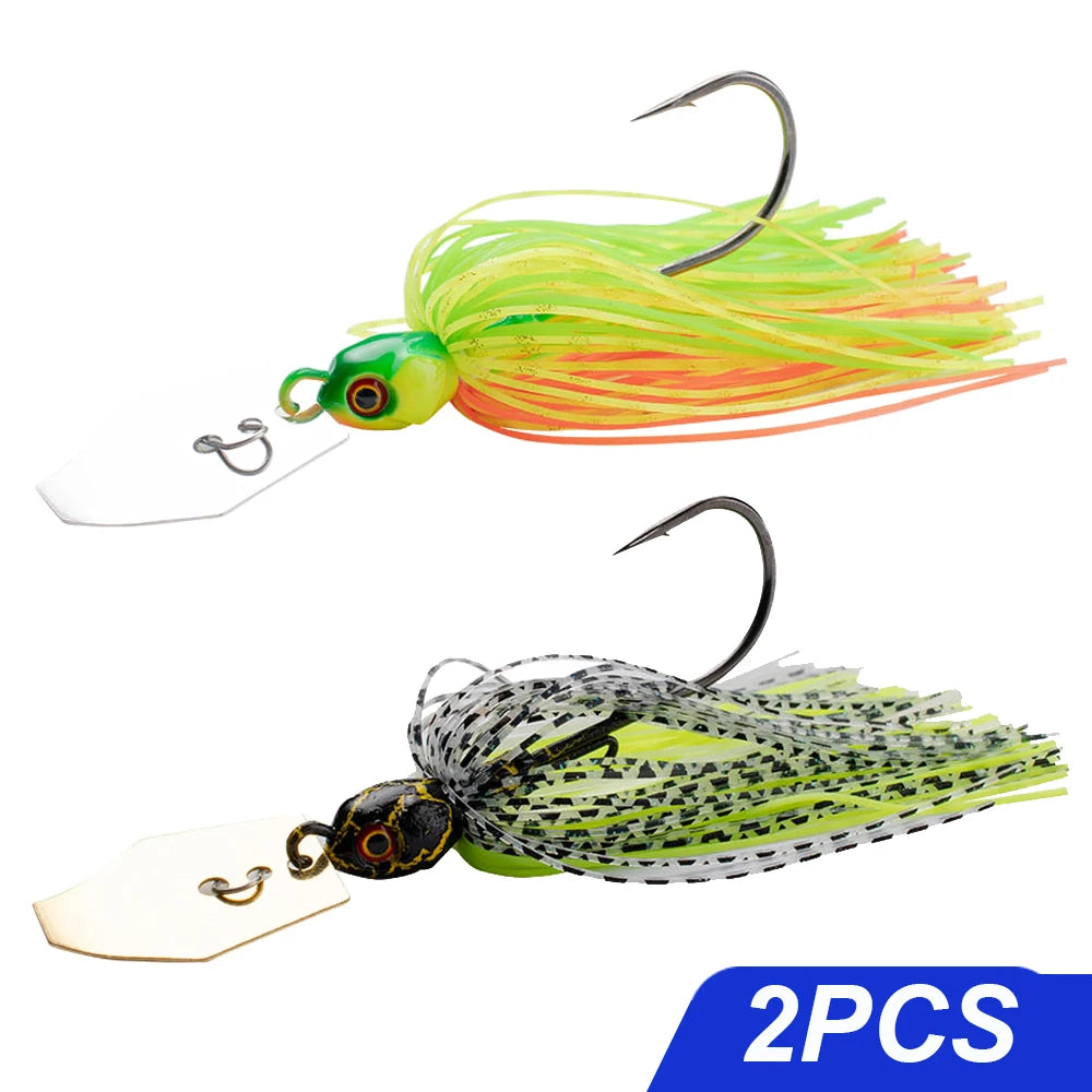 chatter Bait 7g/9g/12g/14g/21g Fishing Lures Kit Pesca Chatter Weedless Metal Blade Rubber Jig Head Hook Wire 1-5Pcs Spinnerbait