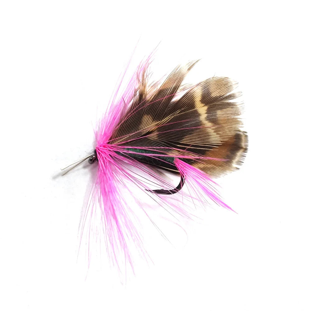 12PCS/Bag Topwater Fly Fishing Lure Set With Dry Fly Feather Hook Natural Insects Artificial Fake Bait For Fishing Carp Trout