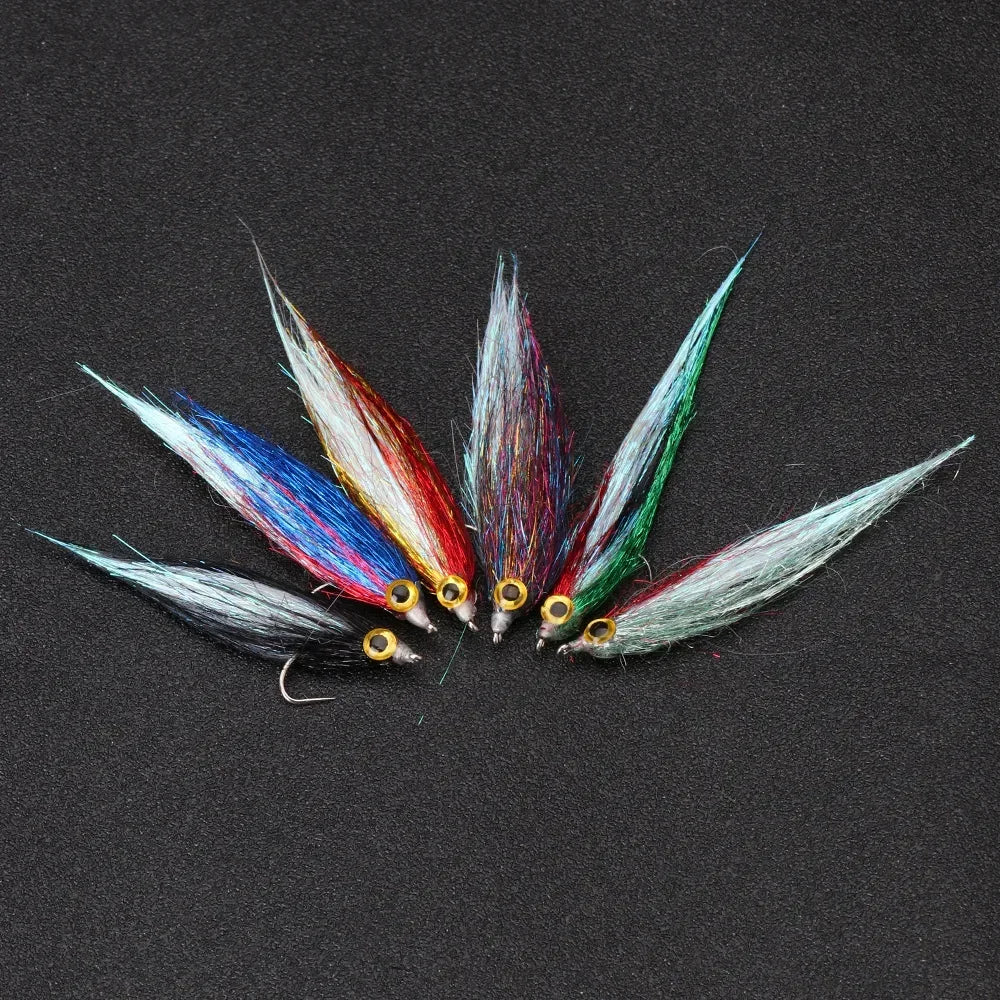 6PCS Ice Silk Fish Hook Bait Fish Bionic Small Fish Predatory Fish Kill Flies Fishing Barb Hook Fishing Supplies Accessories