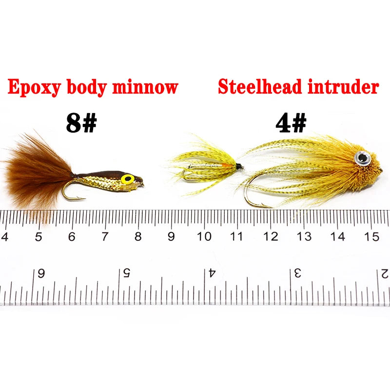 Persuader 4pcs/2pcs pack 8#10# freshwater fly fishing streamer flies imitating leech&minnow fish pattern streamers fishing baits