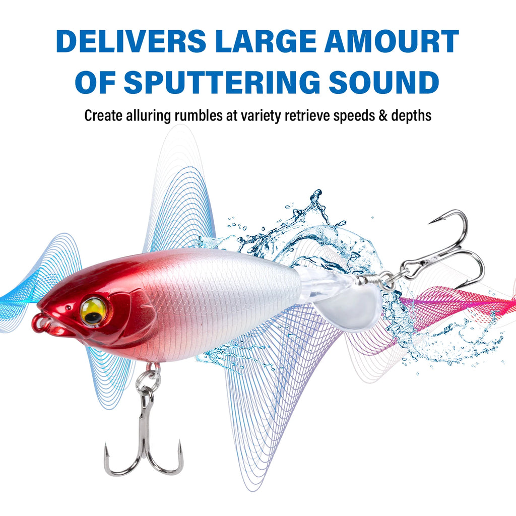 Whopper Top Water Fishing Lure with BKK Hooks Floating Lure for Bass Catfish Pike Freshwater Saltwater