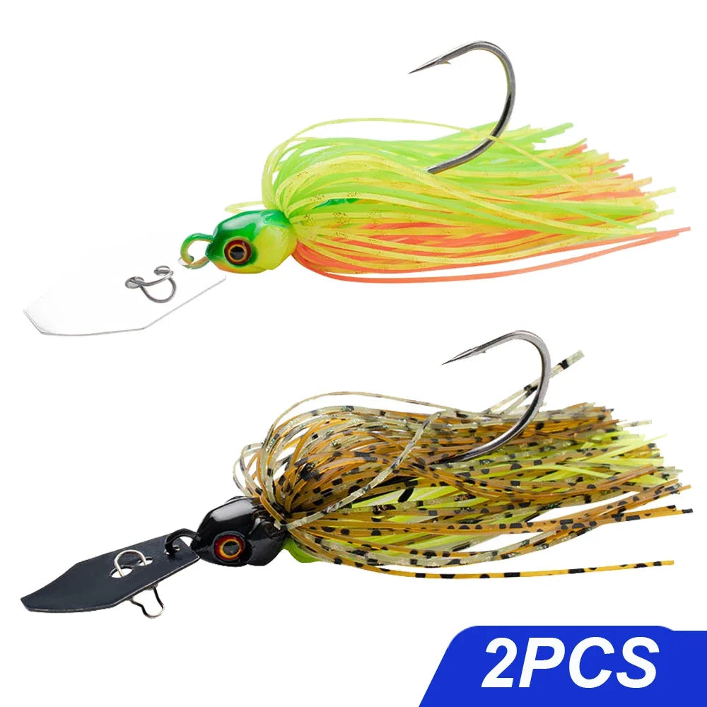 chatter Bait 7g/9g/12g/14g/21g Fishing Lures Kit Pesca Chatter Weedless Metal Blade Rubber Jig Head Hook Wire 1-5Pcs Spinnerbait