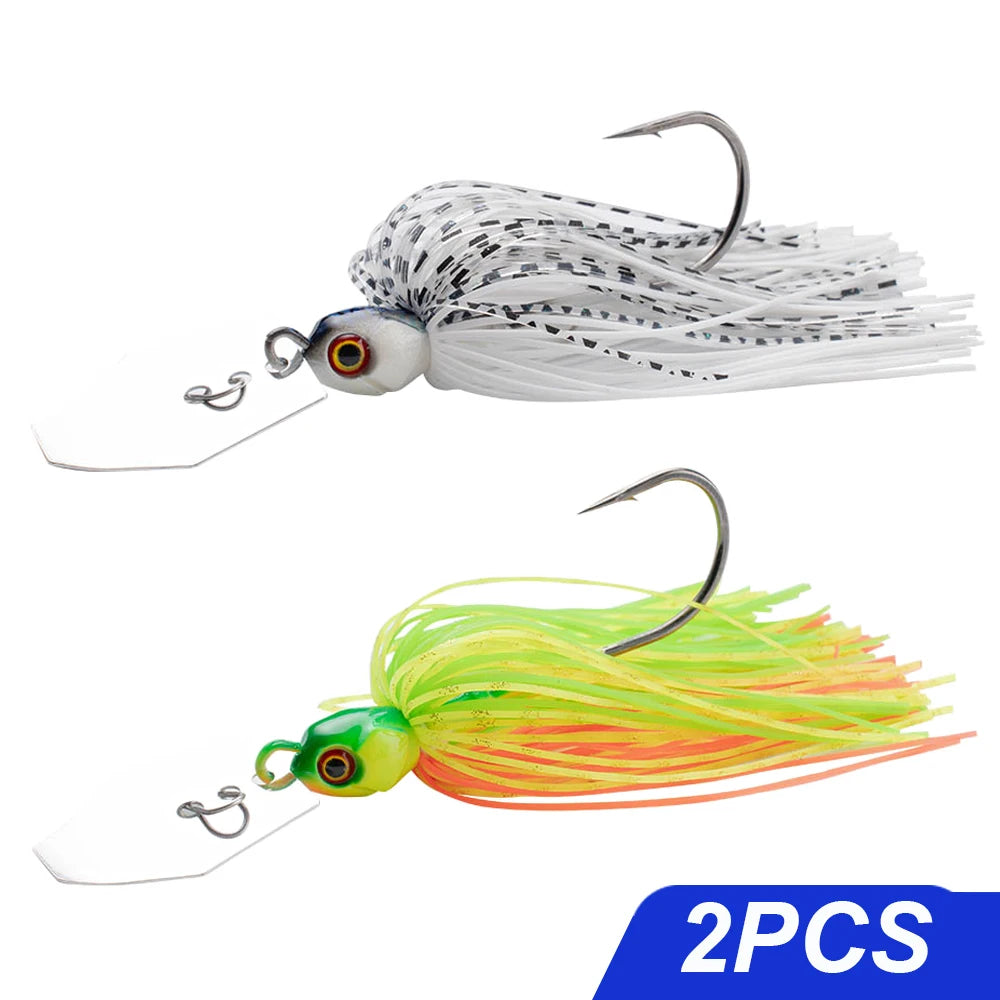 chatter Bait 7g/9g/12g/14g/21g Fishing Lures Kit Pesca Chatter Weedless Metal Blade Rubber Jig Head Hook Wire 1-5Pcs Spinnerbait