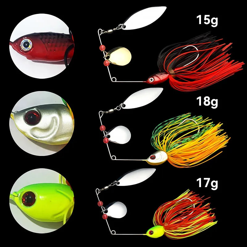 New 1/2PCS Fishing Lure Wobblers Lures Spinners Spoon Bait For Pike Peche Tackle All Artificial Baits Metal Sequins Spinnerbait