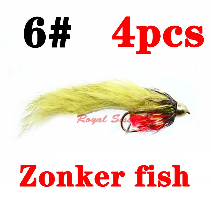 Persuader 4pcs/2pcs pack 8#10# freshwater fly fishing streamer flies imitating leech&minnow fish pattern streamers fishing baits
