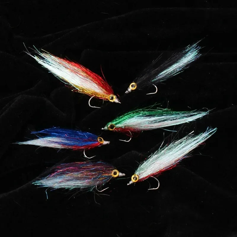 6PCS Ice Silk Fish Hook Bait Fish Bionic Small Fish Predatory Fish Kill Flies Fishing Barb Hook Fishing Supplies Accessories
