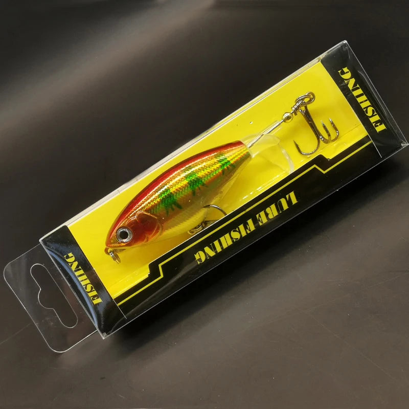 1pc/5pcs Topwater Fishing Lures , Pencil Plopper Fishing Lures for Bass Catfish Pike Perch, Top Water Bass Bait Lure