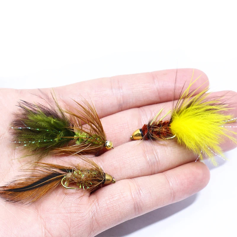 Persuader 4pcs/2pcs pack 8#10# freshwater fly fishing streamer flies imitating leech&minnow fish pattern streamers fishing baits
