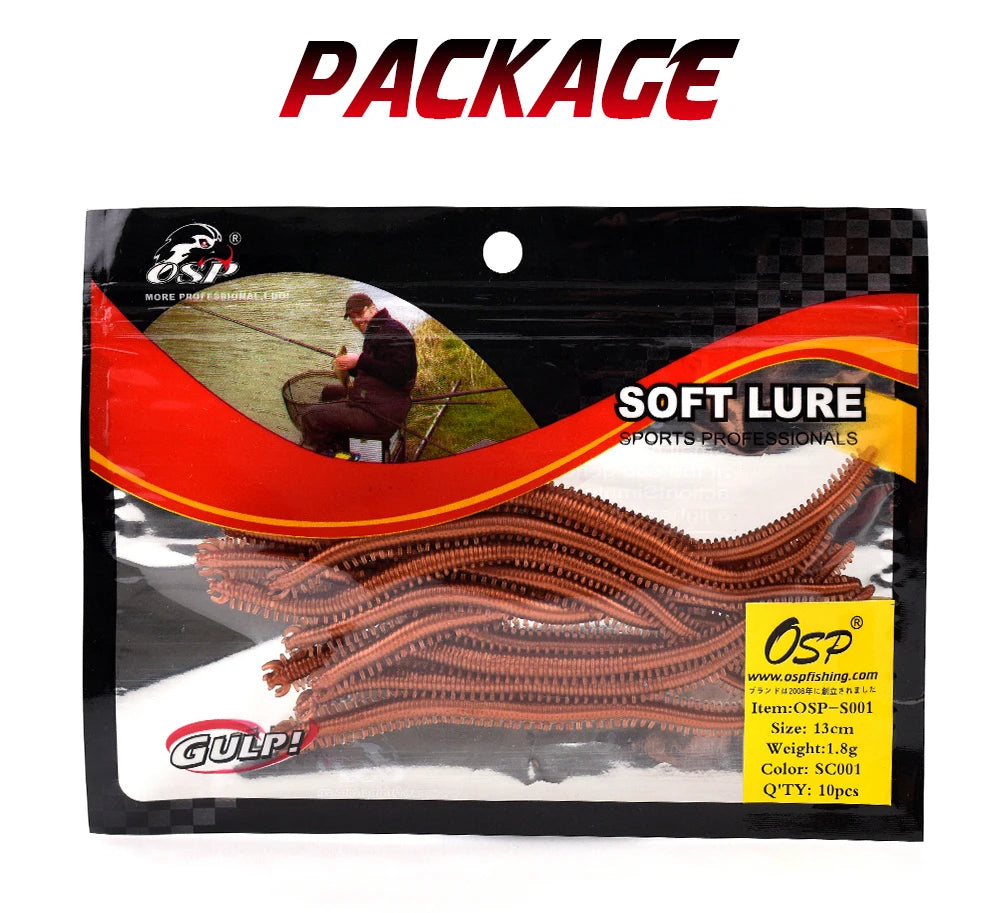 OSP Soft Worm Fishing Lure 130mm 1.8g Fake Silicone Fish Bait for Sea Fishing Accessories Professional Swimbait