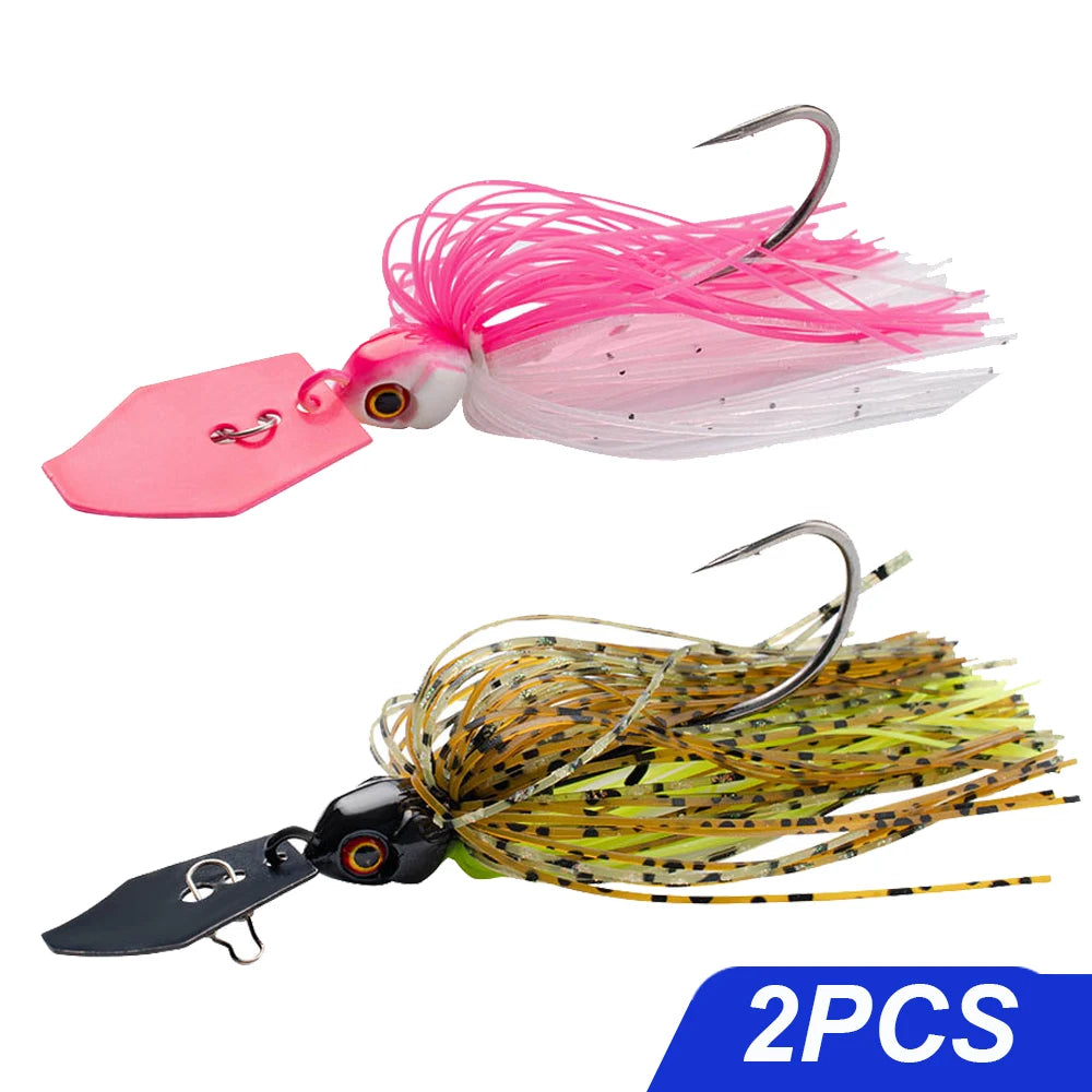 chatter Bait 7g/9g/12g/14g/21g Fishing Lures Kit Pesca Chatter Weedless Metal Blade Rubber Jig Head Hook Wire 1-5Pcs Spinnerbait