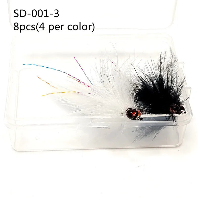 5pcs/8pcs Big Streamer Kit for Saltwater Fishing Vibrant  Flies with Waterproof, Trout, Bass, Muskie | Includes Zonker