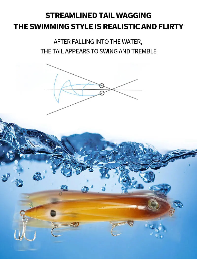 126mm 26g Lures Top Water Artificial Bait Pesca Wobbler for Bass Walking the Dog Swimbait Equipment