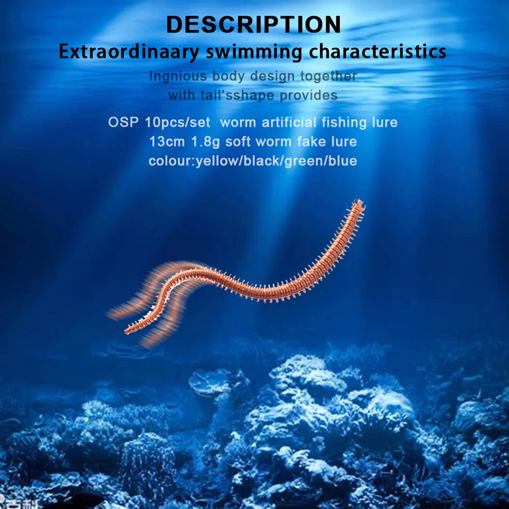 OSP Soft Worm Fishing Lure 130mm 1.8g Fake Silicone Fish Bait for Sea Fishing Accessories Professional Swimbait