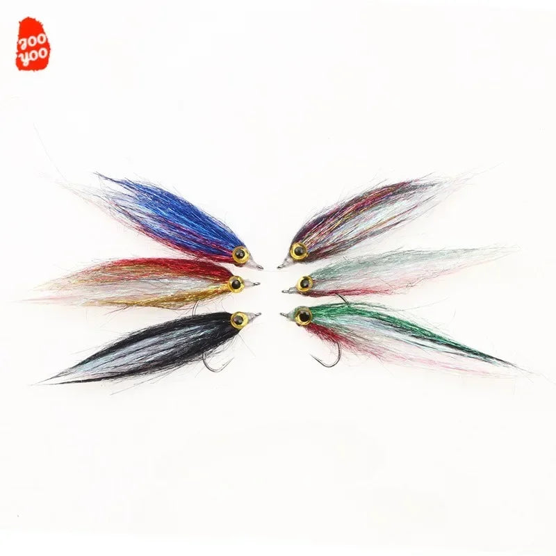 6PCS Ice Silk Fish Hook Bait Fish Bionic Small Fish Predatory Fish Kill Flies Fishing Barb Hook Fishing Supplies Accessories