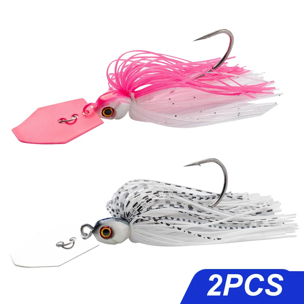 chatter Bait 7g/9g/12g/14g/21g Fishing Lures Kit Pesca Chatter Weedless Metal Blade Rubber Jig Head Hook Wire 1-5Pcs Spinnerbait