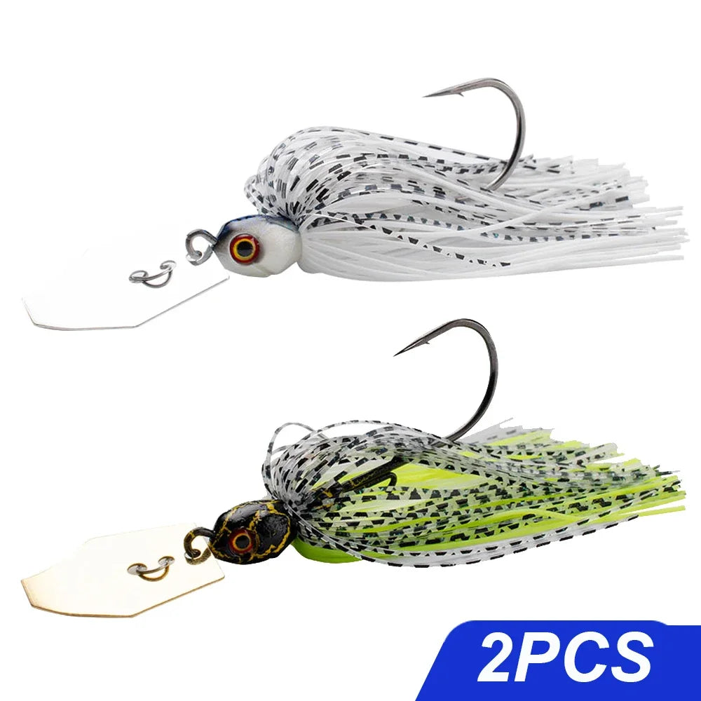 chatter Bait 7g/9g/12g/14g/21g Fishing Lures Kit Pesca Chatter Weedless Metal Blade Rubber Jig Head Hook Wire 1-5Pcs Spinnerbait