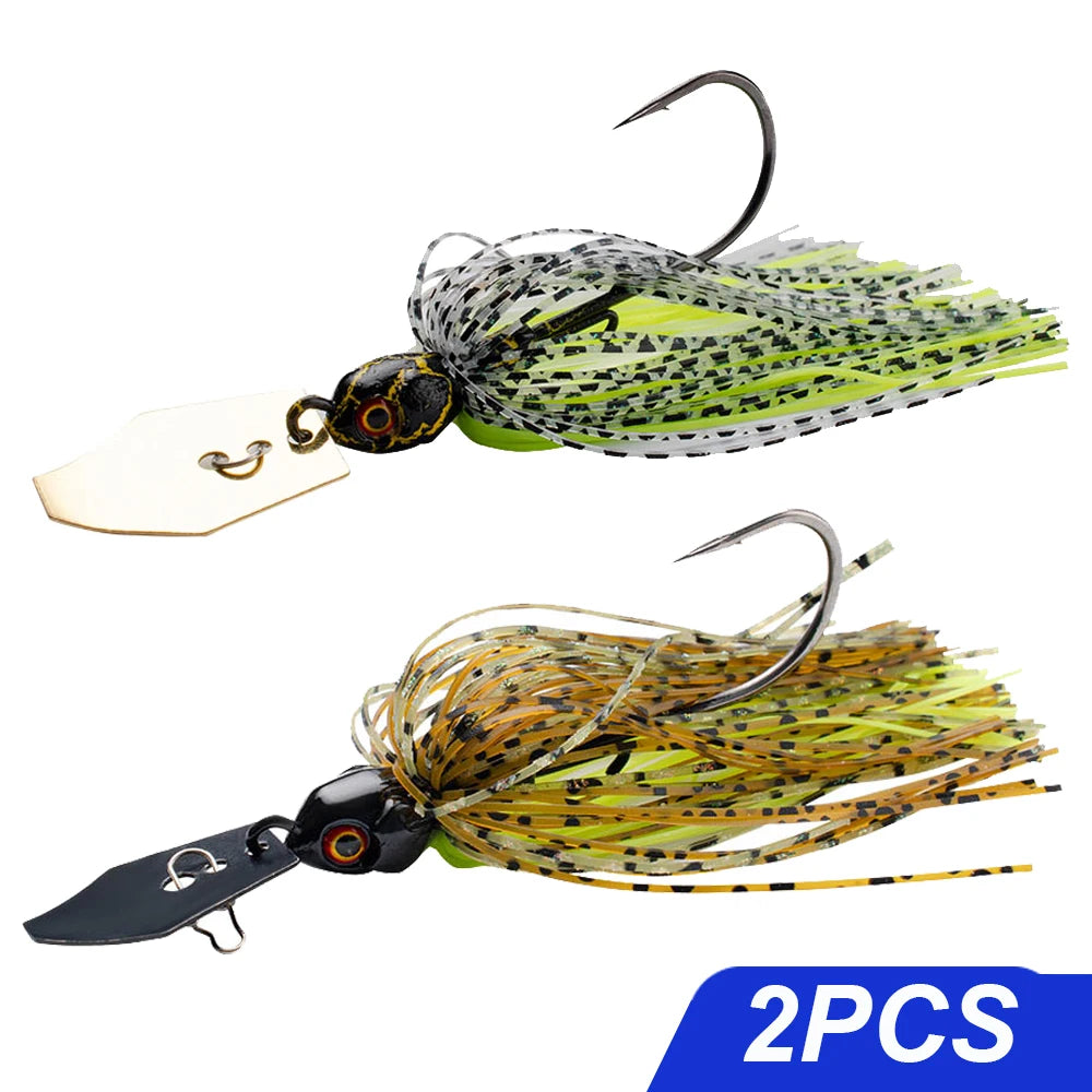 chatter Bait 7g/9g/12g/14g/21g Fishing Lures Kit Pesca Chatter Weedless Metal Blade Rubber Jig Head Hook Wire 1-5Pcs Spinnerbait
