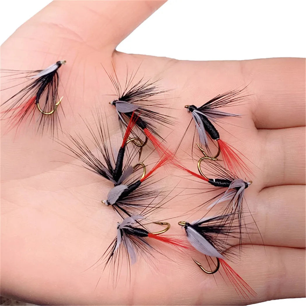6Pcs/Box Fly Fishing Lure Insects Different Mixed Styles Flies Fishing For Trout Nymph Dry Flies Fly Fishing Lures