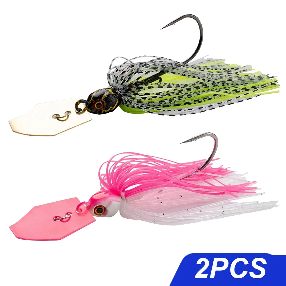 chatter Bait 7g/9g/12g/14g/21g Fishing Lures Kit Pesca Chatter Weedless Metal Blade Rubber Jig Head Hook Wire 1-5Pcs Spinnerbait