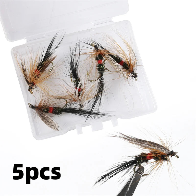 5/10/20Pcs Biomimetic Wet Fly Flies Fishing Flies Artificial Insect Hook Bait Mosquito Fly Fishing Feather Fish Hook Trout Lures