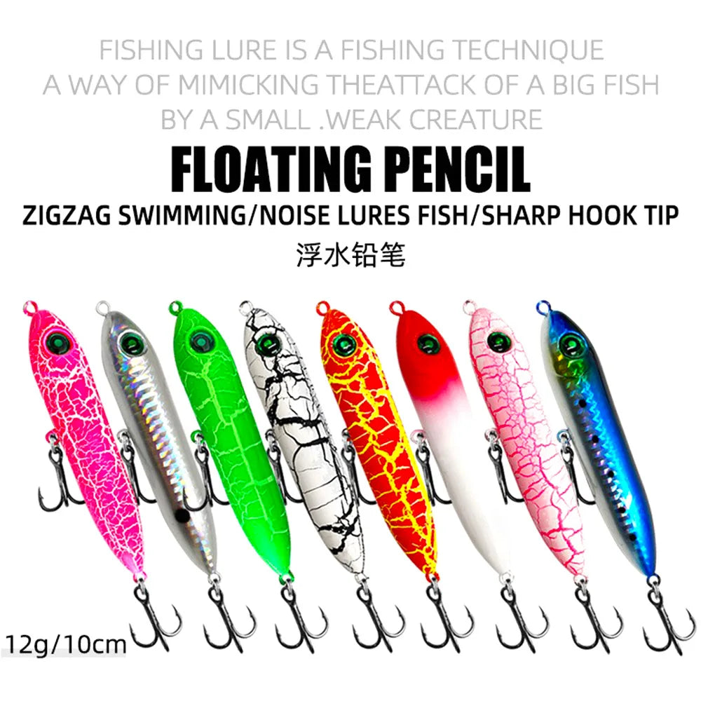 Topwater Fishing Lure 10cm 12g Surface Pencil Lures Floating Long Shot Bait Wobbler Freshwater Super Spook Fishing Tackle